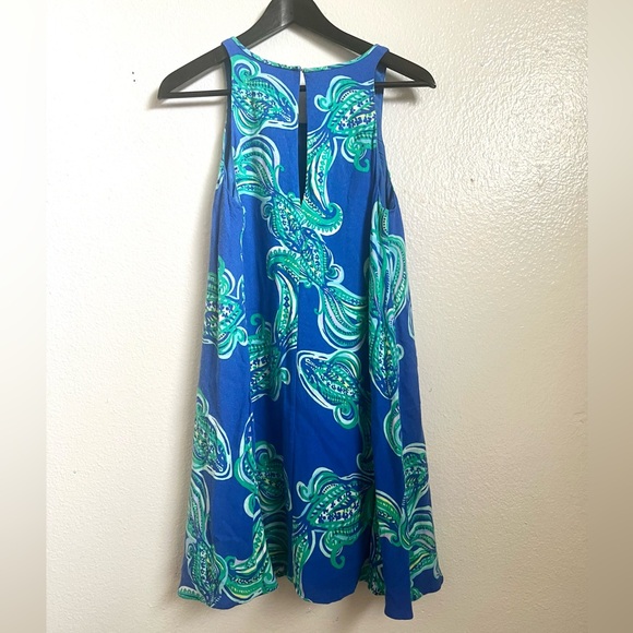 Lilly Pulitzer - Blue and Green Wright Dress She Got Sole, Size small - Picture 4 of 7